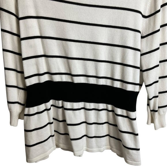 White House Black Market Stripped Back and White  Sweater - Picture 2 of 8